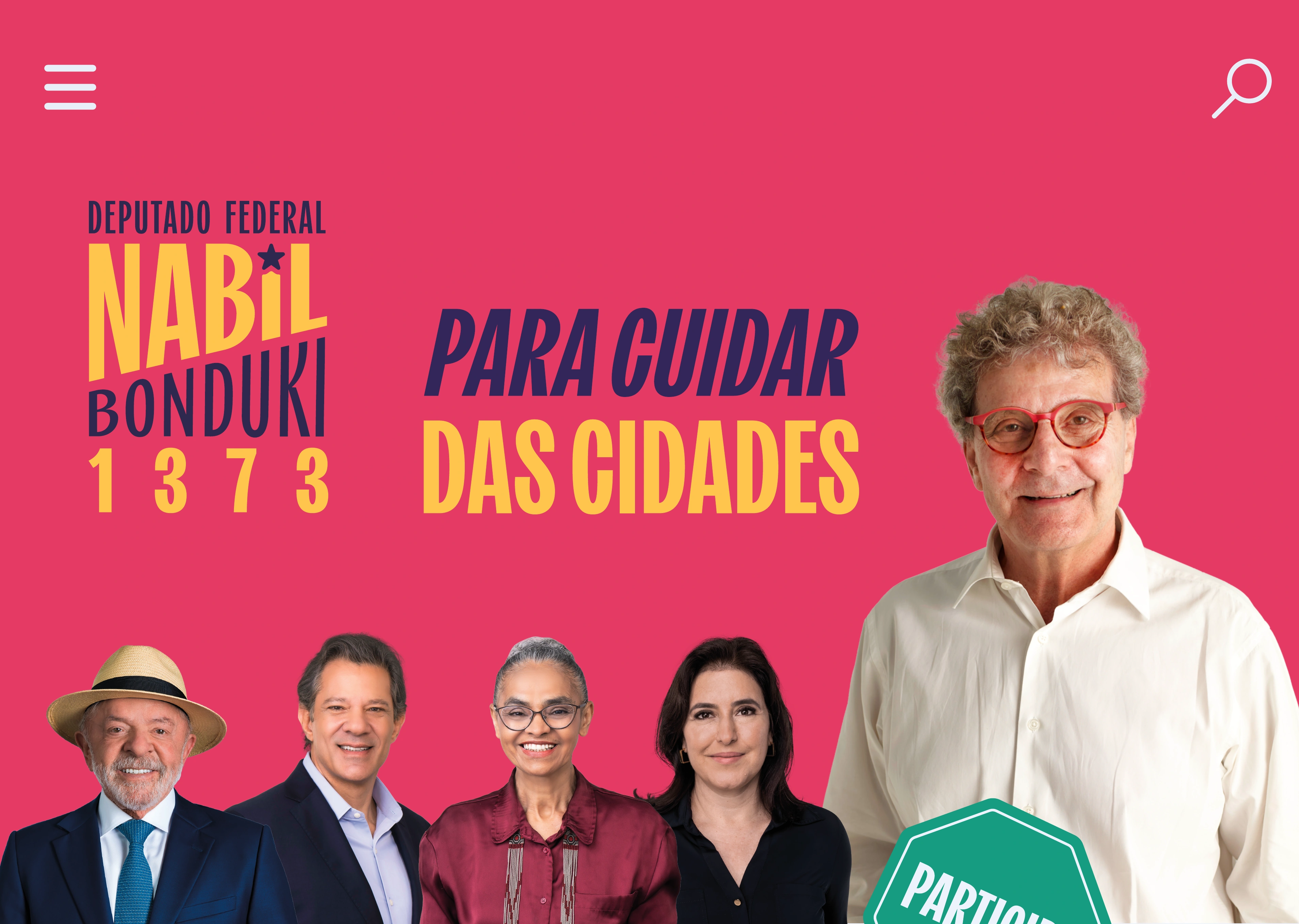 Nabil Bonduki 1373 para Deputado Federal - Para cuidar das cidades